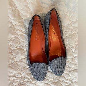 Via Spiga Leather Black and White Patterned Flats Size 9